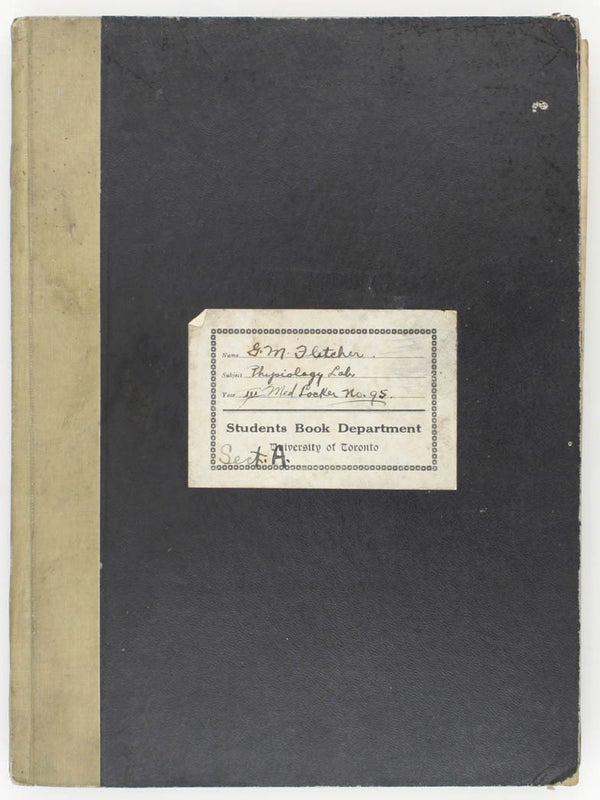 Item #16159 Physiology Lab Notebook. G. M Fletcher