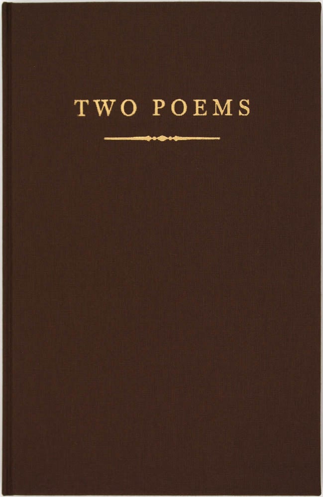 Item #17240 Two Poems (Signed First Edition). Richard Howard.