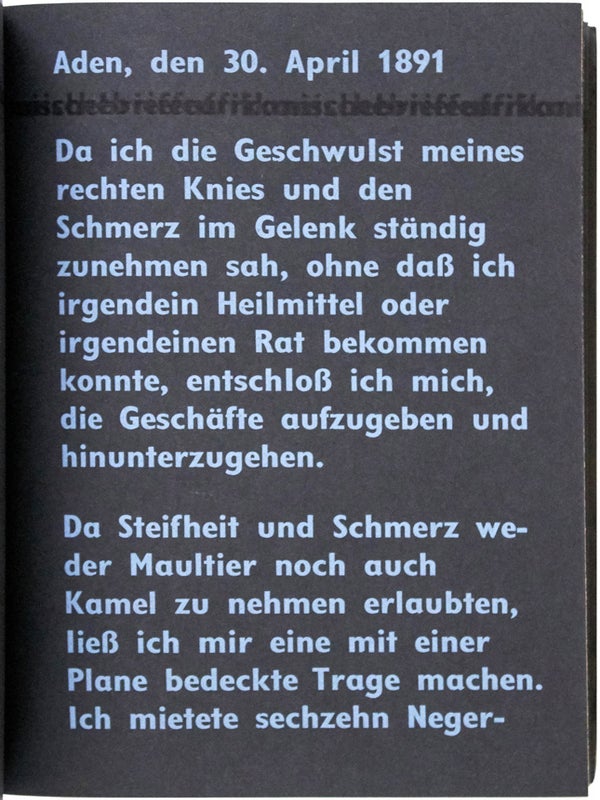 Aus der Zeit des Schweigens. Neun Lieder für Arthur Rimbaud. Ein Oratorium.