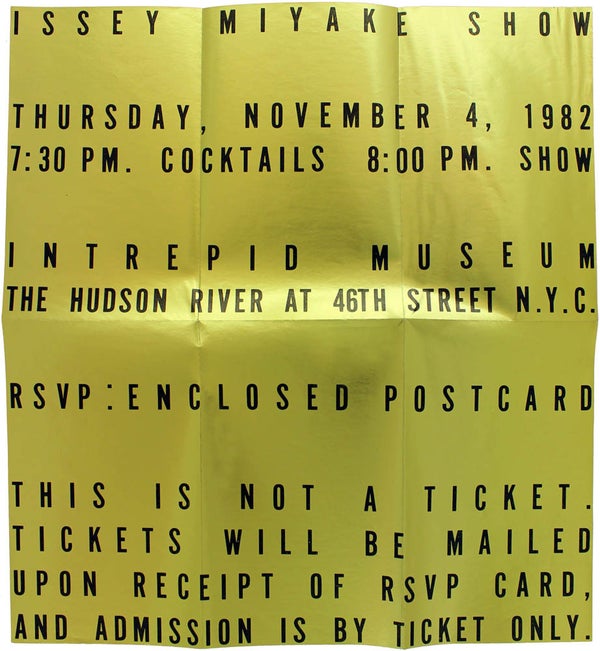 Issey Miyake Show... Intrepid Museum (Invitation).