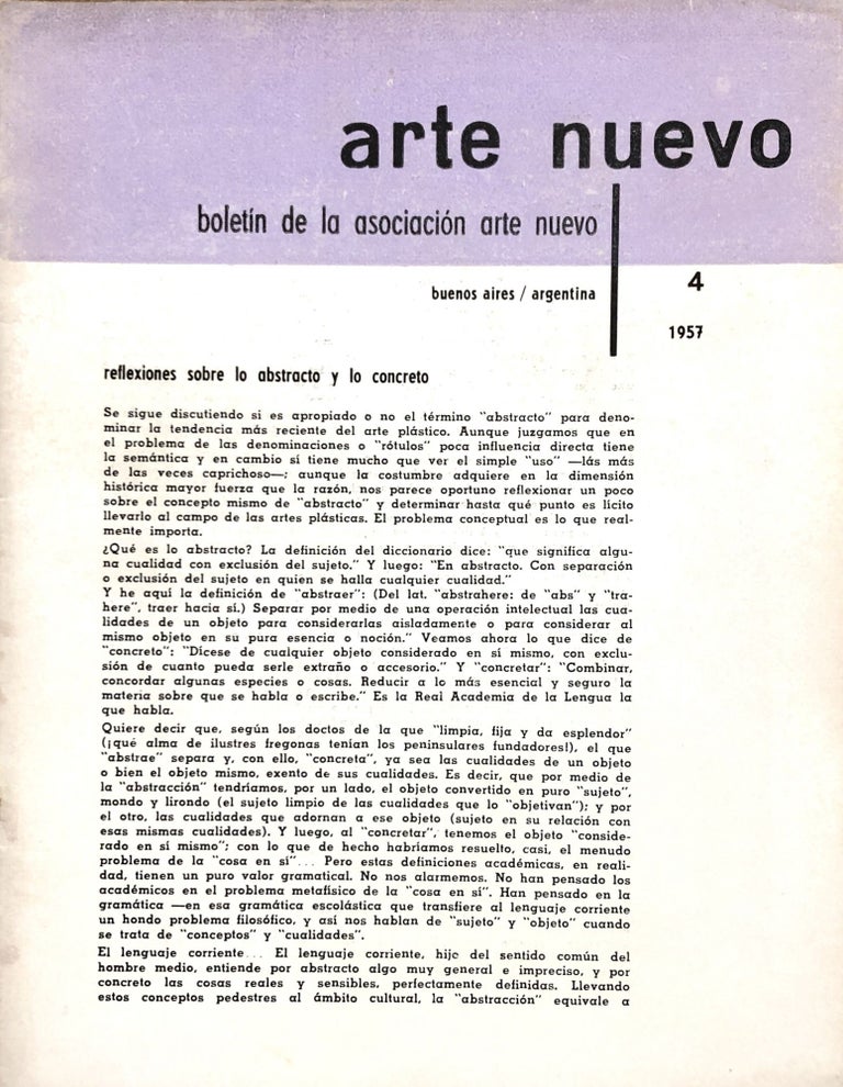 Item #21699 Arte Nuevo, Boletin de la Asociación Arte Nuevo, Issue 4. Manuel Alvarez.