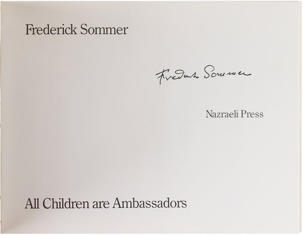 All Children Are Embassadors / Alle Kinder sind Botschafter (Signed First Edition).