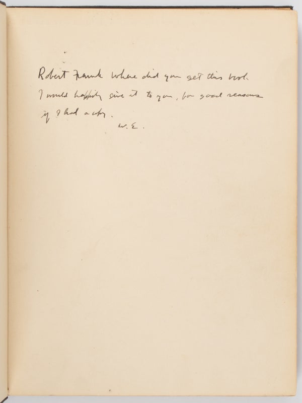 American Photographs (Robert Frank's Copy, Inscribed by Evans).