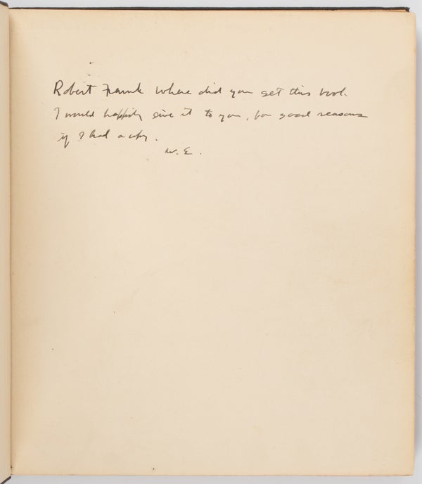 American Photographs (Robert Frank's Copy, Inscribed by Evans).