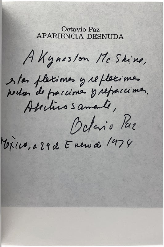 Apariencia Desnuda: La Obra de Marcel Duchamp (Signed Association Copy).