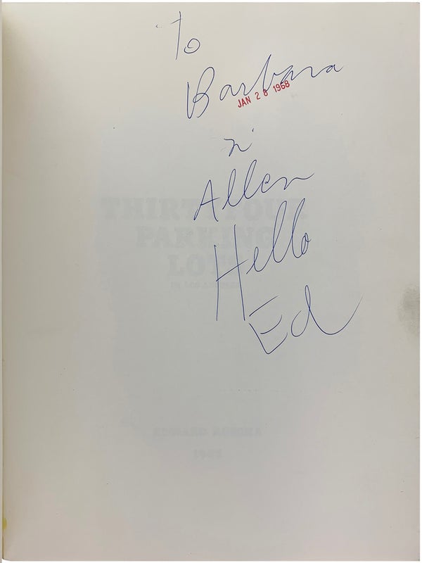 Thirtyfour Parking Lots in Los Angeles (Signed First Edition with Ephemera).