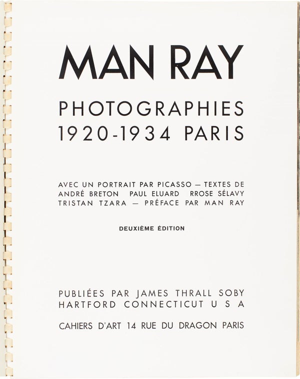 Man Ray: Photographies, 1920–1934 Paris.