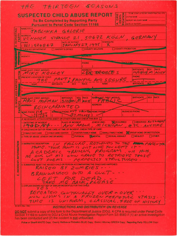 Mike Kelley: The Thirteen Seasons.