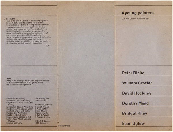 6 Young Painters: An Arts Council Exhibition 1964.