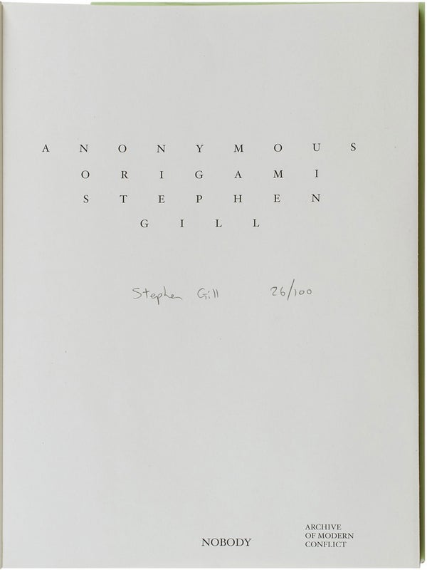Anonymous Origami (Signed Limited Edition with Print).