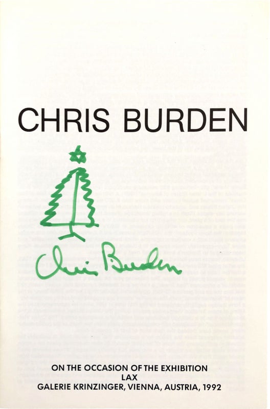 Chris Burden (Signed Artist's Book with Drawing).