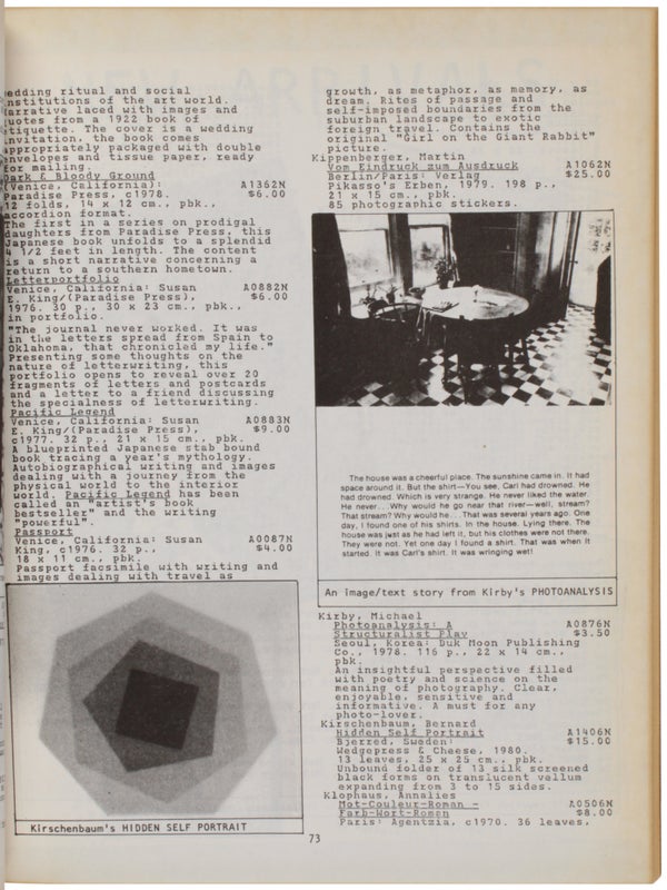 Printed Matter Inc.: Books by Artists / 1981 Catalog.