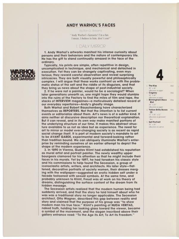 Warhol at Colorado State University.