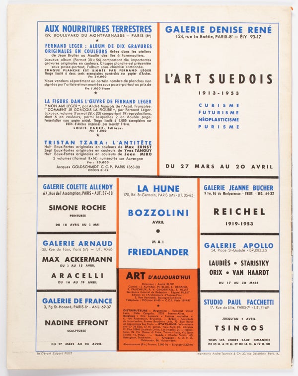 Art d'Aujourd'hui. Série 4, numéro 2, mars 1953.