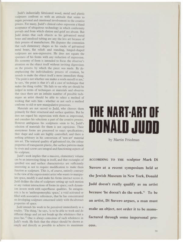 Art and Artists: Volume One, Number Eleven.