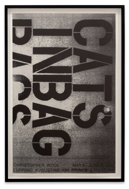 Item #28976 Cats in Bag (Poster). Christopher Wool