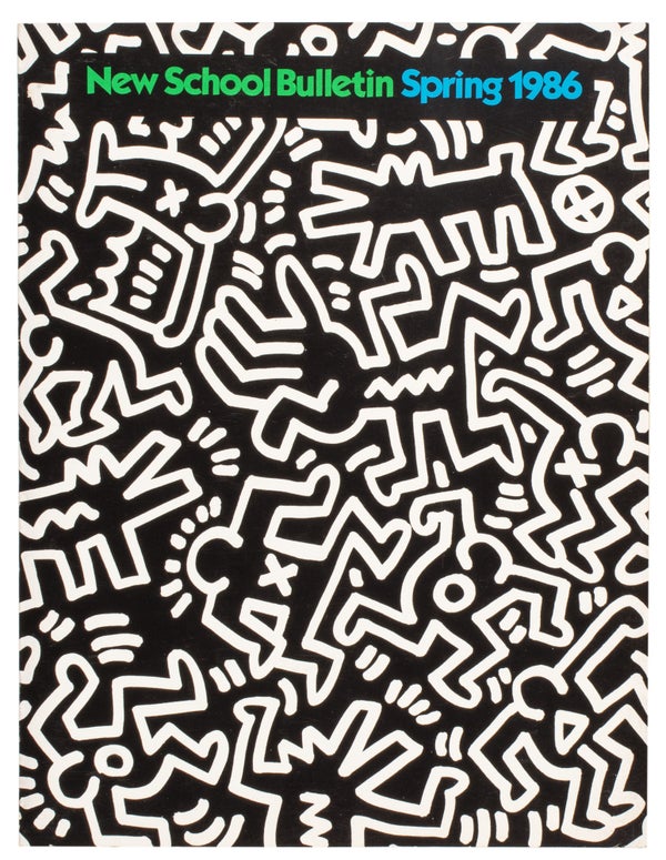 Item #29122 New School Bulletin, Spring 1986. Volume 43, Number 5. Keith Haring, Cover Art