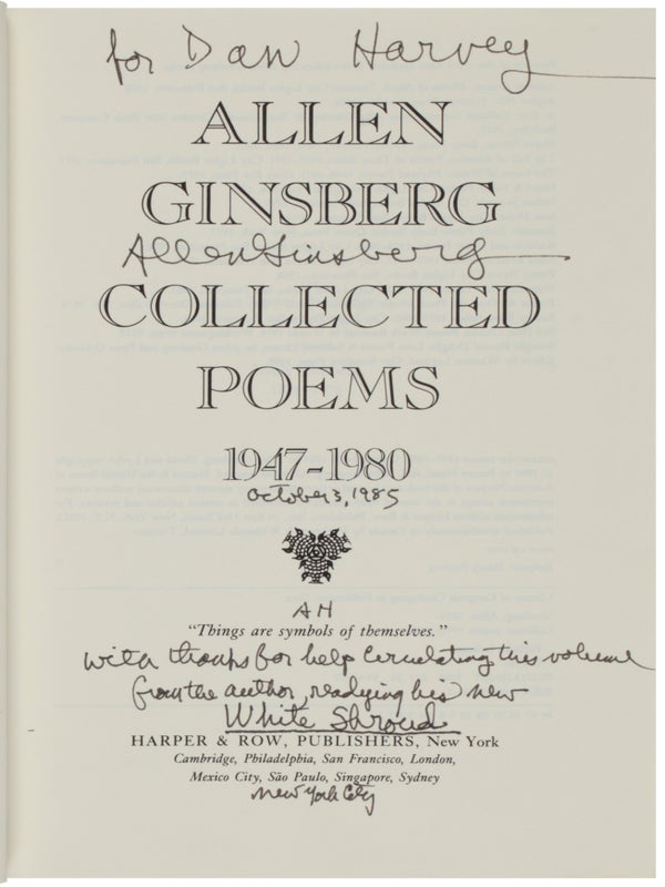 Collected Poems: 1947-1980 (Inscribed with Postcard from China).