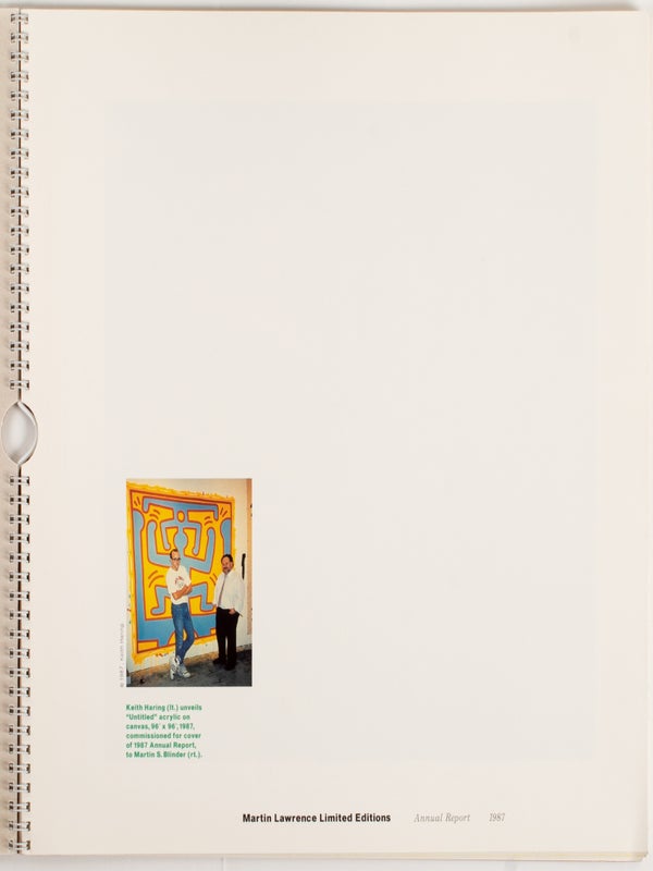 Martin Lawrence Limited Editions, Inc. 1987 Annual Report (Signed by Keith Haring).