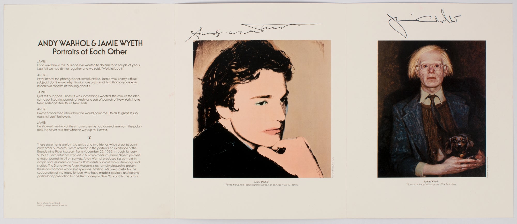 Andy Warhol And Jamie Wyeth Portraits Of Each Other Signed By Both   29528 2 