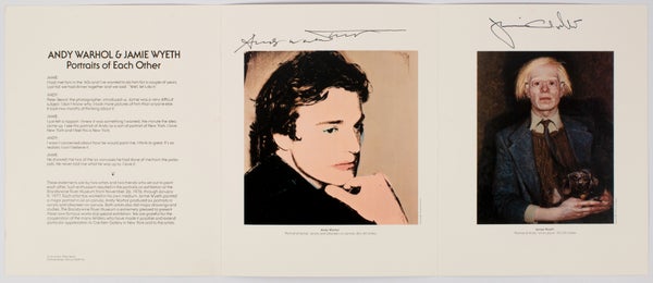 Andy Warhol and Jamie Wyeth: Portraits of Each Other (Signed by Both).
