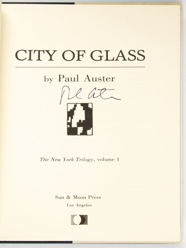 The New York Trilogy: City of Glass / Ghosts / The Locked Room (Signed First Editions).