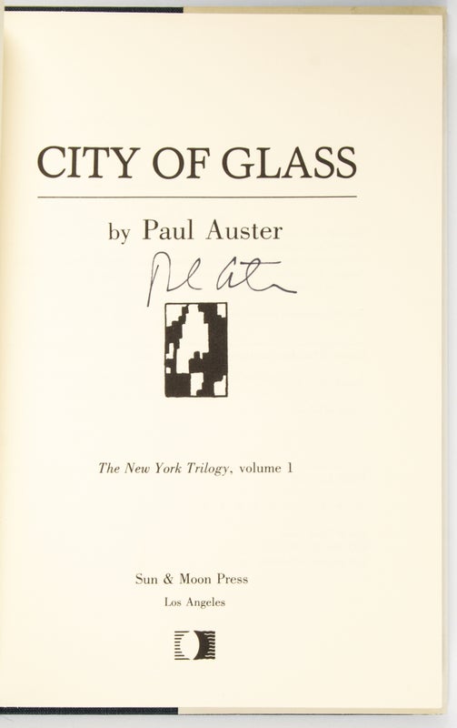 The New York Trilogy: City of Glass / Ghosts / The Locked Room (Signed First Editions).
