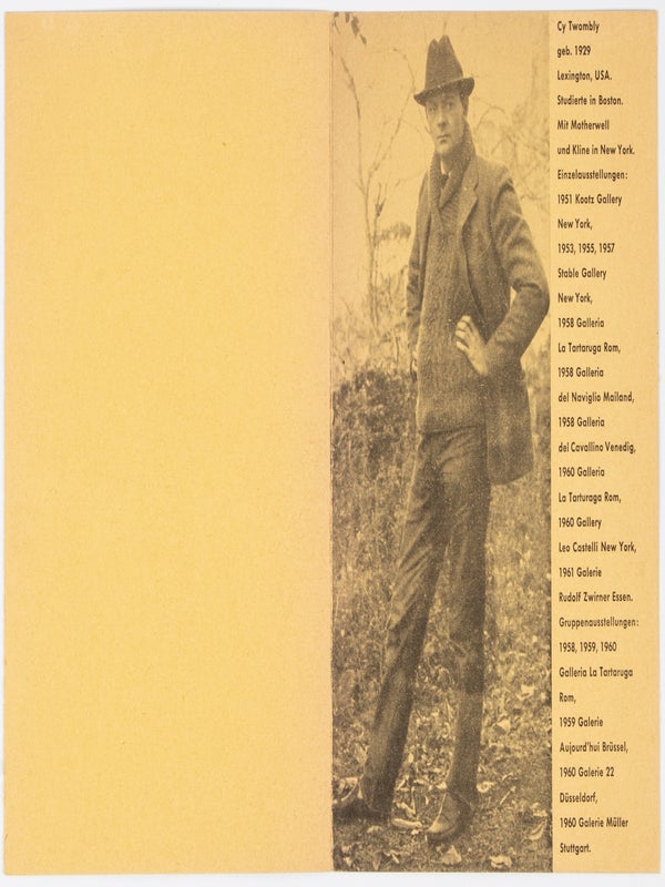 Ausstellung Gouachen und Zeichnungen von Cy Twombly (Announcement).