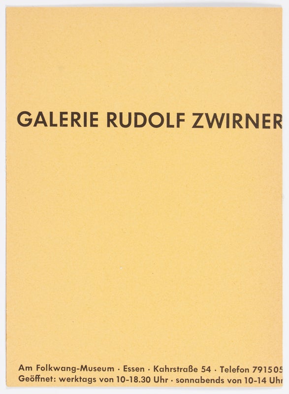Ausstellung Gouachen und Zeichnungen von Cy Twombly (Announcement).
