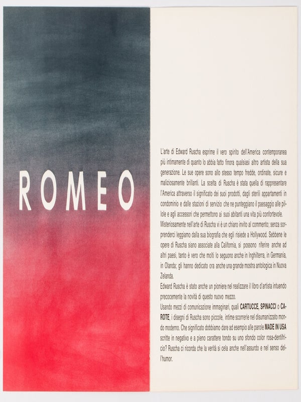 Edward Ruscha: 918a Mostra del Cavallino (Invitation).