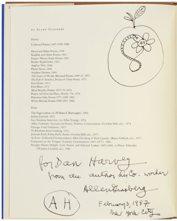 Howl: Original Draft Facsimile, Transcript & Variant Versions... (Inscribed with Drawing and Accompanying Postcard).