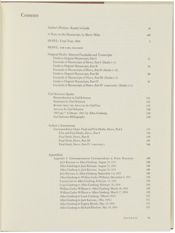 Howl: Original Draft Facsimile, Transcript & Variant Versions... (Inscribed with Drawing and Accompanying Postcard).