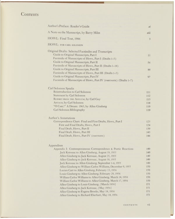 Howl: Original Draft Facsimile, Transcript & Variant Versions... (Inscribed with Drawing and Accompanying Postcard).