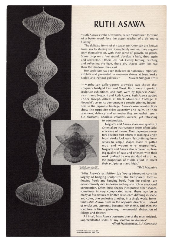 Ruth Asawa / Arthur Secunda (Exhibition Brochure).