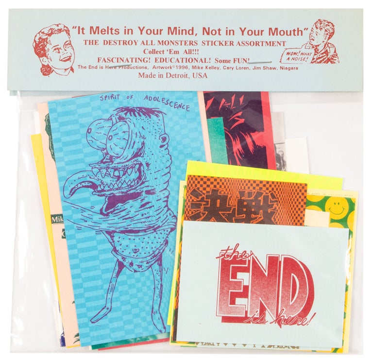 Item #30008 "It Melts in Your Mind, Not in Your Mouth:" The Destroy All Monsters Sticker Assortment (Two Packs). Mike Kelley, Destroy All Monsters.