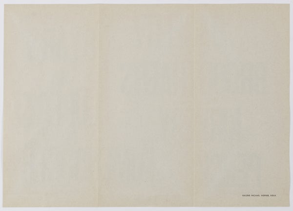 Arbeiten auf Papier / Arbeiten von Baselitz, Broodthaers, Byars, Immendorff, Kirkeby, Lüpertz, Penck (Two Announcement Flyers).