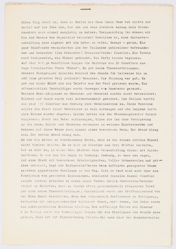 Finger für Deutschland, 27.8.80 – 11.10.80 Düsseldorf.