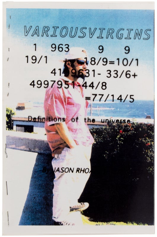 Item #30346 VARIOUSVIRGINS: Definitions of the universe. Jason Rhoades