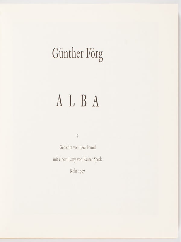 Alba: 7 Gedichte von Ezra Pound (Signed with Illustrated Prospectus).