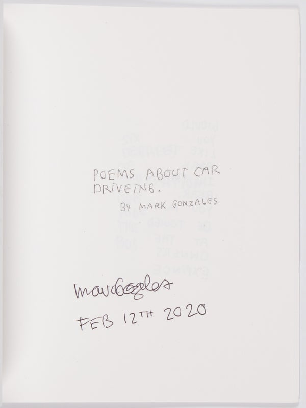 Dream Wheels Poems: Poems about driving (SIGNED).