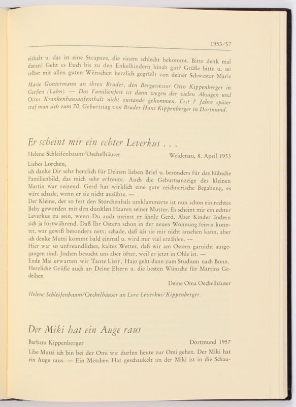Nachzulesen … Briefe und Lebenserinnerungen aus der Ahnenfamilie unserer Kinder (Inscribed with Letter).
