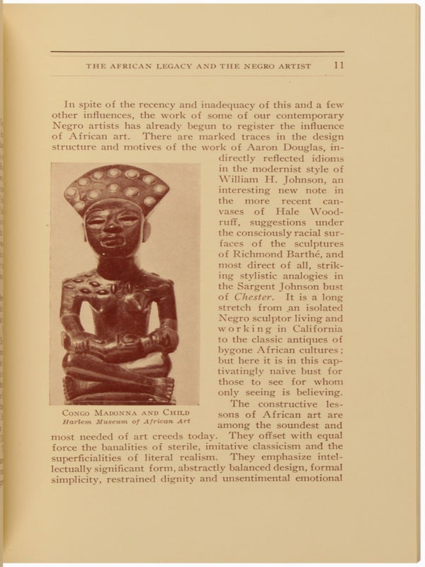 The Harmon Foundation Presents an Exhibition of the Work of Negro Artists at The Art Center.