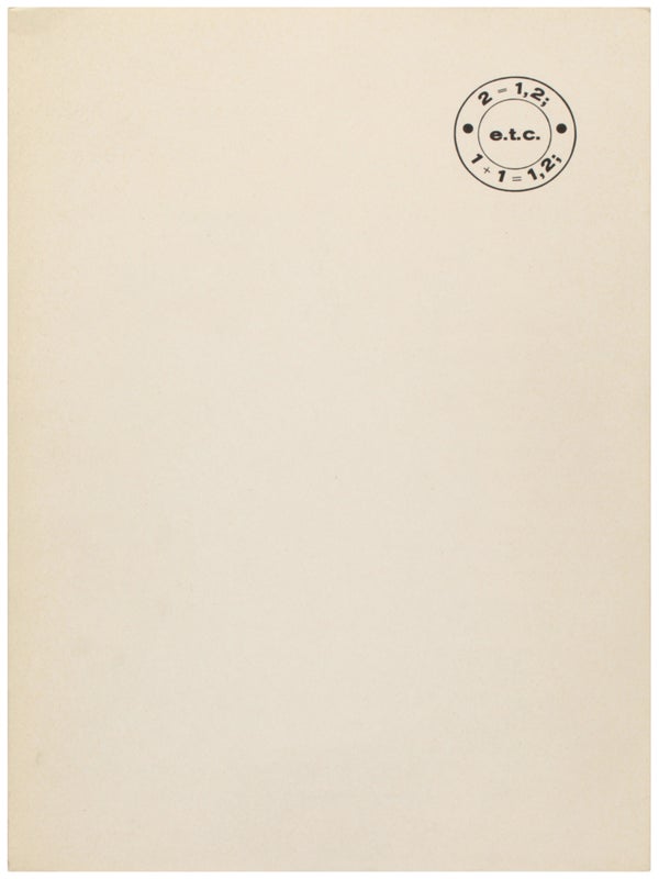 Item #31189 2=1,2; 1+1=1, 2; etc. Hanne Darboven