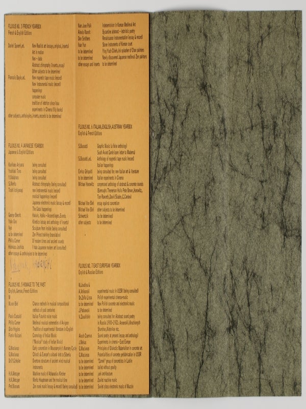 Fluxus (Prospectus for Fluxus Yearboxes, Version A).