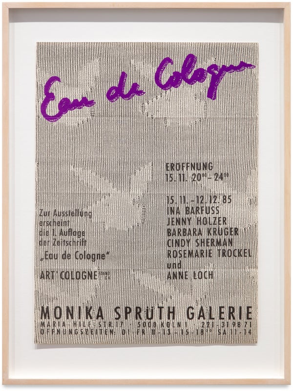 Item #31491 Eau de Cologne (Exhibition Poster). Jenny Holzer, Cindy Sherman, Barbara Kruger,...