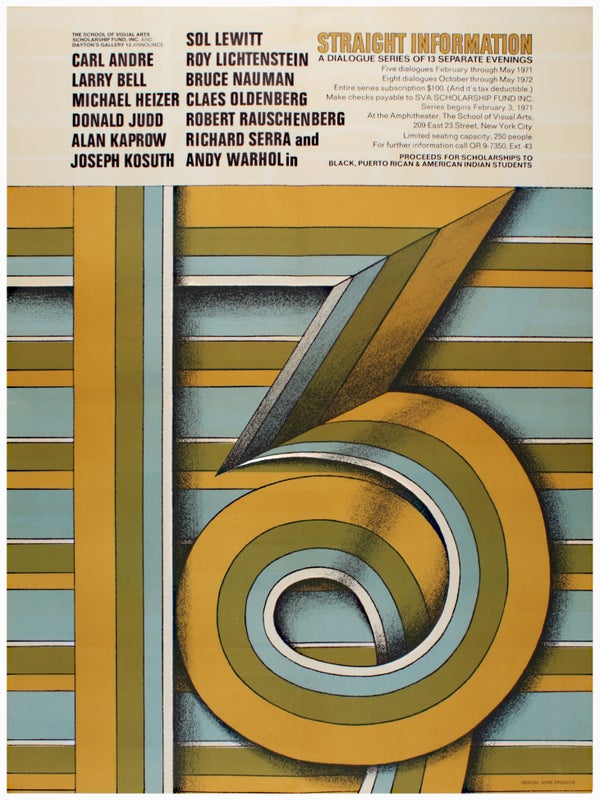 Item #31561 Straight Information: A Dialogue Series of 13 Separate Evenings (Poster). Donald...