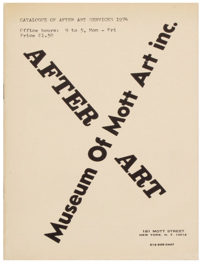 Item #31593 After Art: Catalogue of After Art Services, 1974. Les Levine.