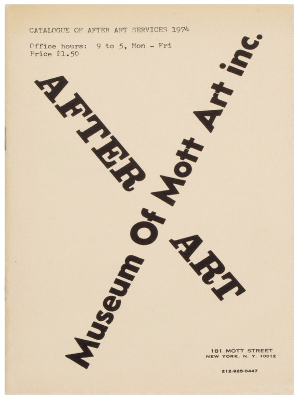 After Art: Catalogue of After Art Services, 1974