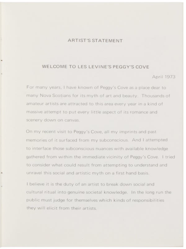 Les Levine's 'Peggy's Cove.'