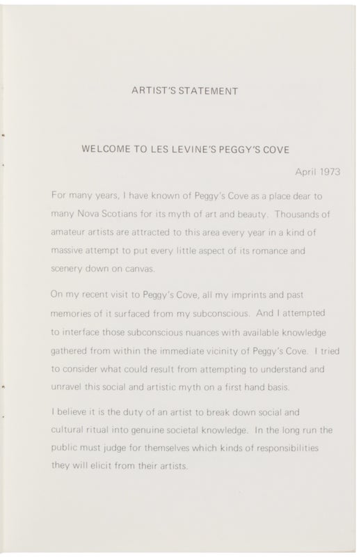 Les Levine's 'Peggy's Cove.'